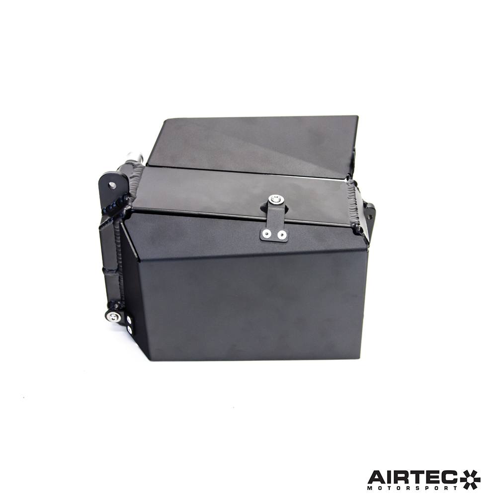 AIRTEC Motorsport auxiliary radiator for Toyota Yaris GR Gen2, showcasing the lightweight aluminum core and mounting brackets.