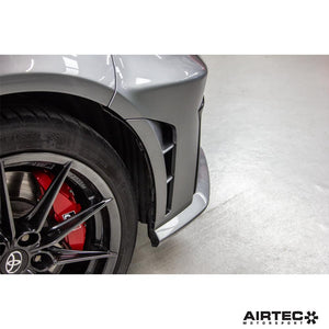 AIRTEC Motorsport auxiliary radiator for Toyota Yaris GR Gen2, showing the fitted lightweight cooling component.