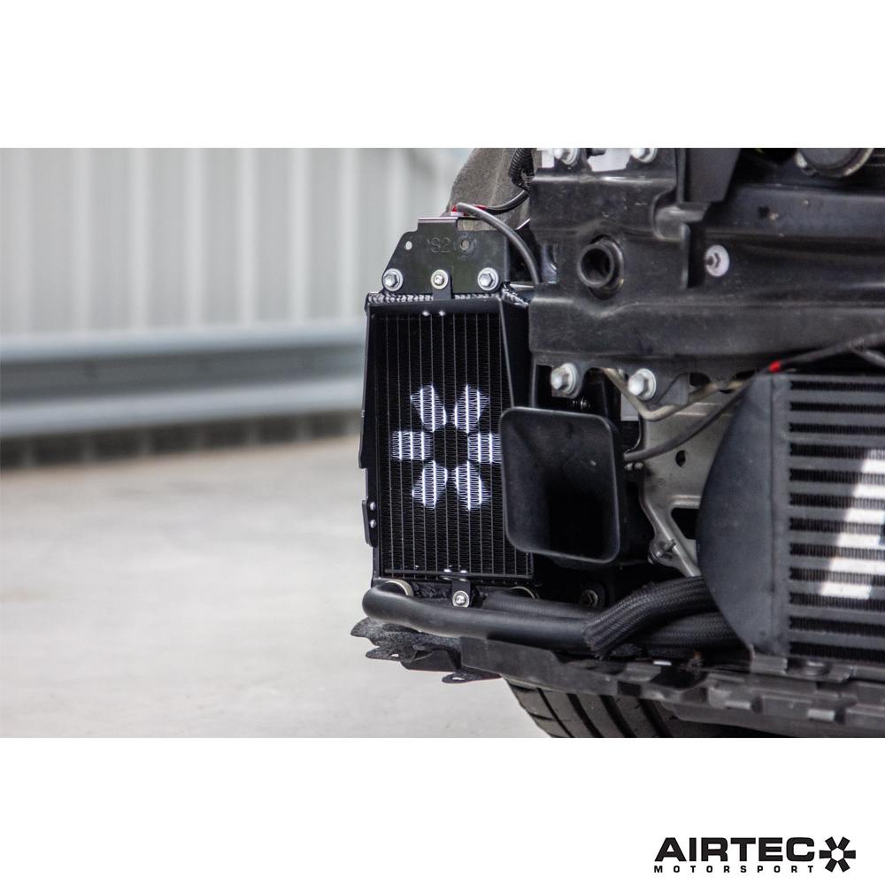 AIRTEC Motorsport auxiliary radiator for Toyota Yaris GR Gen2, showcasing the sleek, high-performance cooling component.