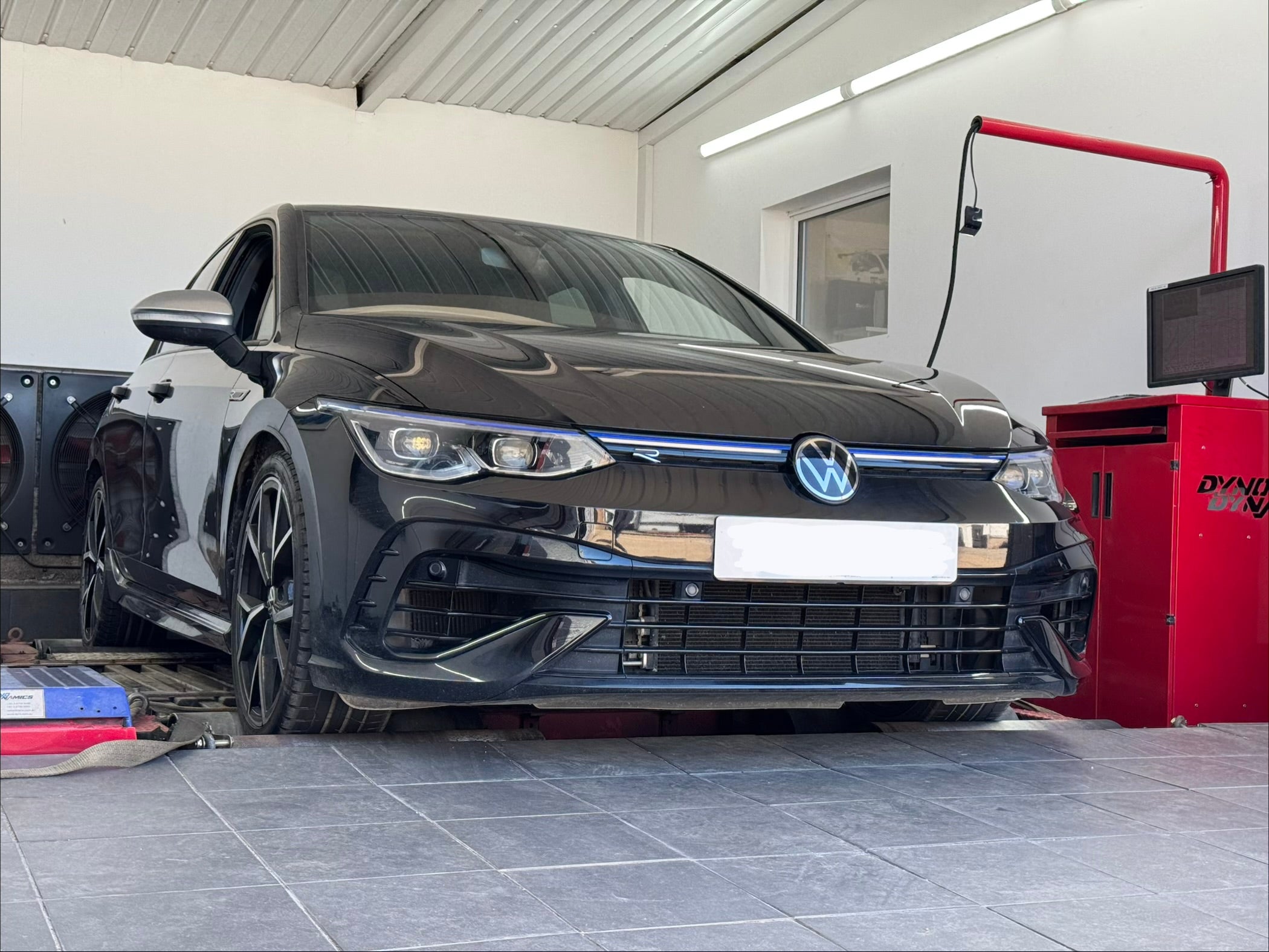 Wayside Performance MK8 Golf R Stage 2 remap software showing engine control unit with performance boost details.