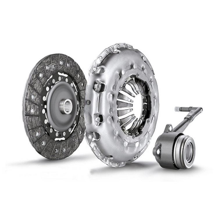 LUK MK2 Focus RS 3-piece clutch kit with flywheel for Ford Focus ST225, featuring clutch disc, pressure plate, and flywheel components.