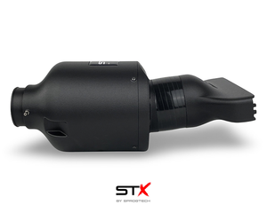 SprogTech STX EA8 Enclosed Motorsport Intake Kit for EA888 Gen 3 and 4 engines, showing the sleek black intake components.
