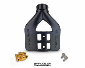Sprogley Motorsport AP Racing Pro5000R caliper cooling scoops mounted on a car's brake calipers for improved cooling and performance.