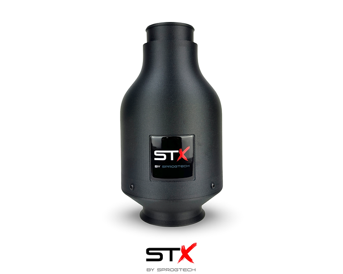 SprogTech STX K4M enclosed intake kit for Twingo RS by Sprogley Motorsport, showcasing the body and styling component with intake system details.