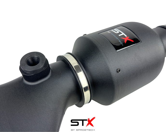 SprogTech STX K4M enclosed intake kit for Twingo RS by Sprogley Motorsport, showing the aerodynamic body and inlet components.