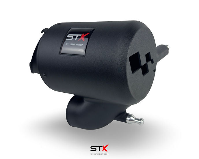 SprogTech STX F4R enclosed intake kit installed on Clio RS197 and RS200, showcasing the body and styling enhancement.