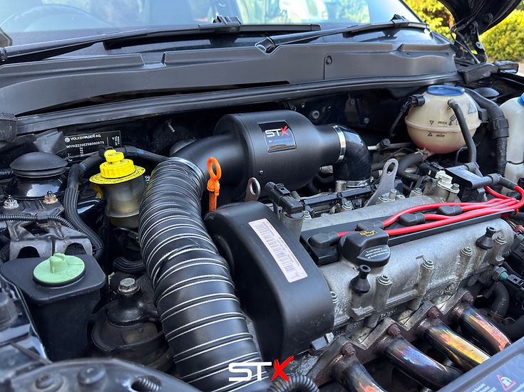 SprogTech ST-X AVY Cup enclosed intake kit installed on VW Lupo 1.6 GTI, part of Sprogley Motorsport body and styling modifications