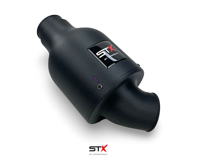 SprogTech STX TU5 enclosed intake kit for Peugeot 106 and Citroen Saxo, featuring black air intake components and hose connections.