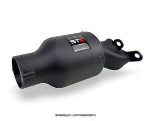 SprogTech STX BAM enclosed intake kit for VAG 1.8T engine, shown installed on a vehicle, enhancing engine airflow and performance.