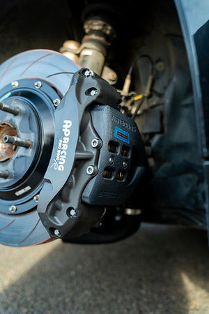 Sprogley Motorsport AP Racing Pro5000R caliper cooling scoops mounted on a vehicle's body for enhanced brake cooling and styling.