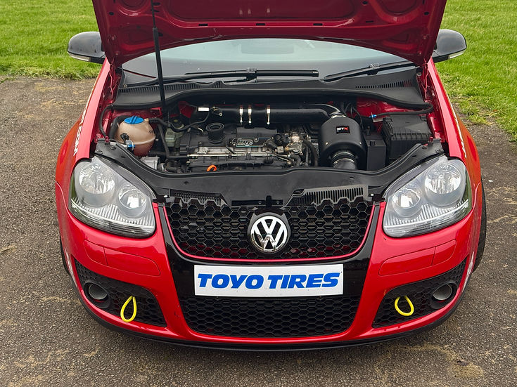 SprogTech STX EA3 Enclosed Intake Kit for EA113 2.0 TFSI engine, showcasing the black enclosed air intake system with branding