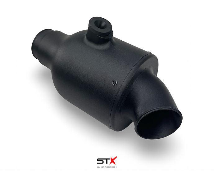 SprogTech STX TU5 enclosed intake kit for Peugeot 106 and Citroen Saxo, shown installed on a vehicle engine bay.