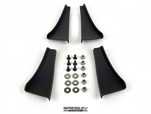 Sprogley Motorsport F87 BMW M2 front bumper canards for enhanced aerodynamics and sporty styling.