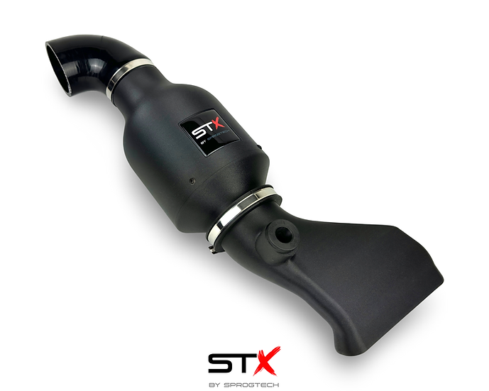 SprogTech STX K4M enclosed intake kit for Twingo RS by Sprogley Motorsport, featuring black body and styling components.