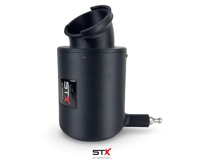 SprogTech STX F4R enclosed intake kit installed in a Clio RS197 and RS200, showcasing the body and styling upgrade by Sprogley Motorsport.