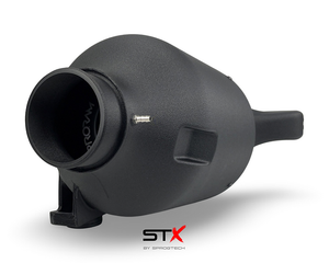 SprogTech STX EA8 enclosed motorsport intake kit for EA888 Gen 3 & 4 engines, featuring sleek black body and high-performance components.
