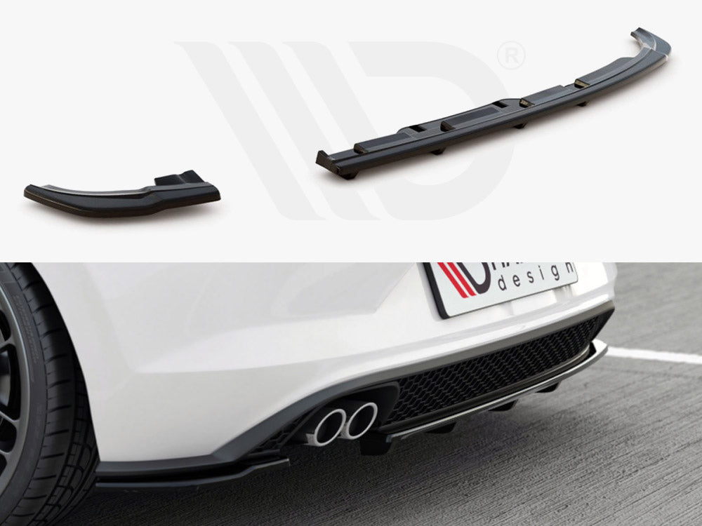 Central Rear Splitter (W/ Vertical Bars) Vw Polo Mk6 Gti (2017-2021) - Wayside Performance 