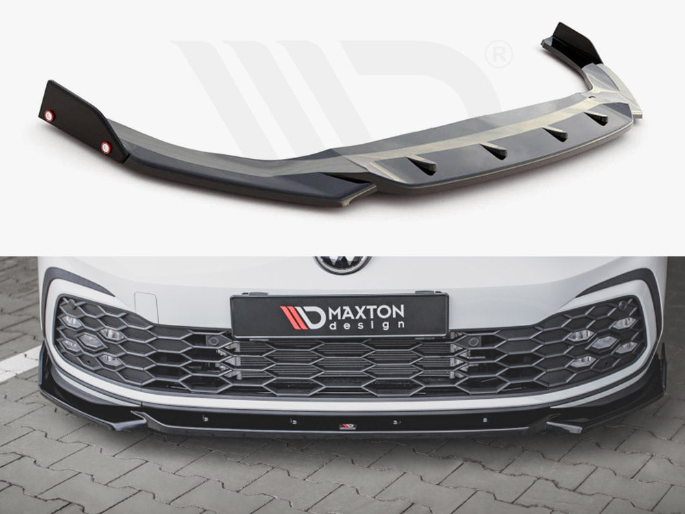 Front Splitter V.2 + Flaps Vw Golf 8 Gti / R-line - Wayside Performance 