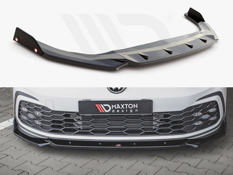 Front Splitter V.2 + Flaps Vw Golf 8 Gti / R-line - Wayside Performance 