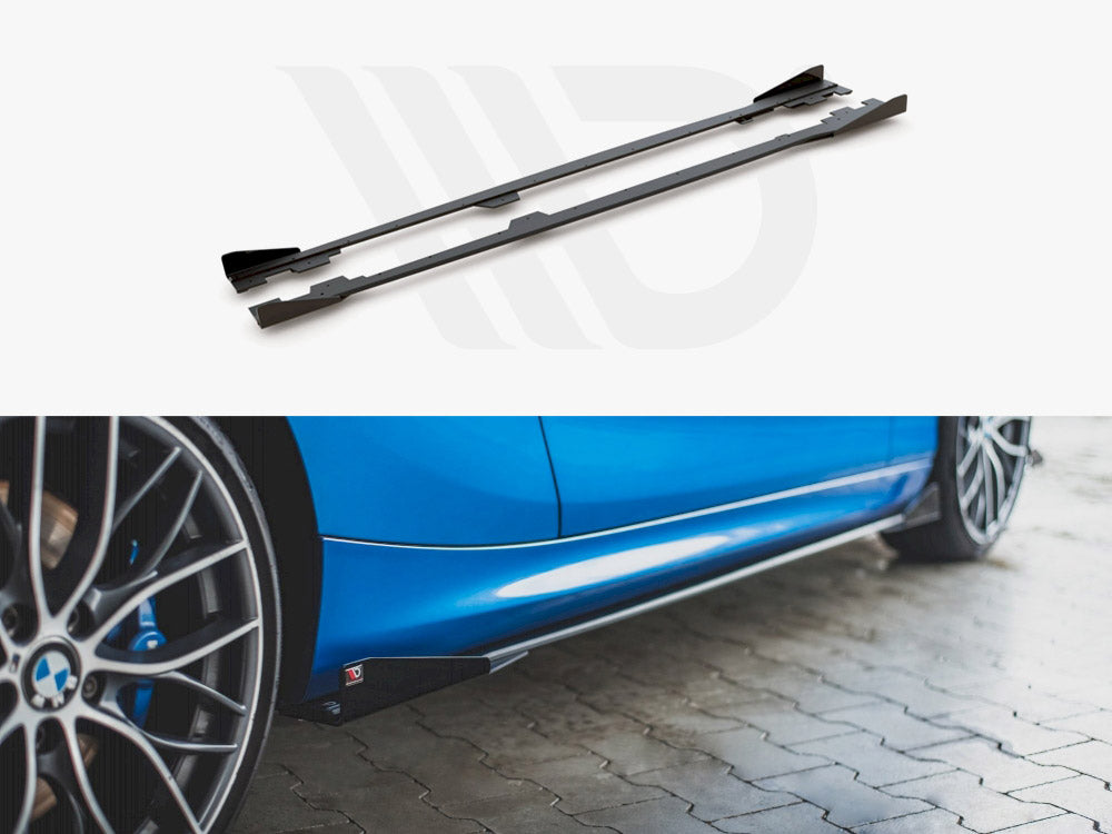 Street PRO Side Skirts Diffusers + Flaps BMW 1 F21 M135i / M140i / M-Pack - Wayside Performance 