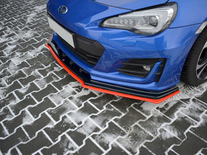 Front Splitter (Black & Red) V.4 Subaru BRZ Facelift (2017-2020) - Wayside Performance 
