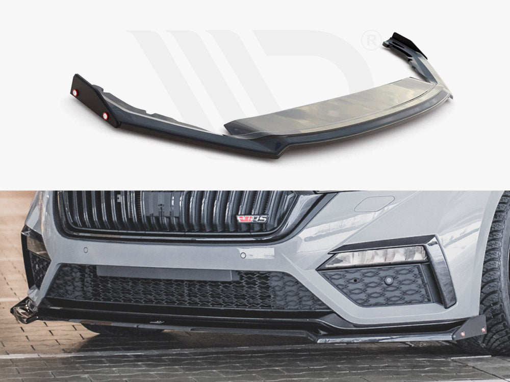 Front Splitter V.2 + Flaps Skoda Octavia RS Mk4 - Wayside Performance 