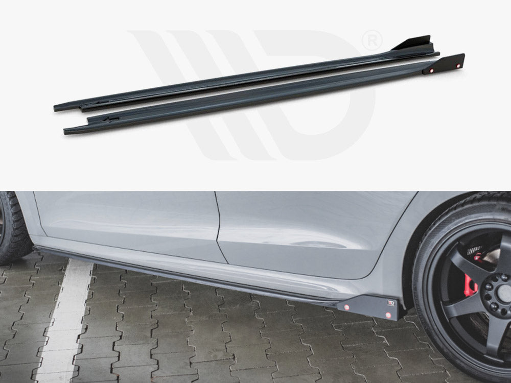 Side Skirts Diffusers V.2 + Flaps Skoda Octavia RS Mk4 - Wayside Performance 
