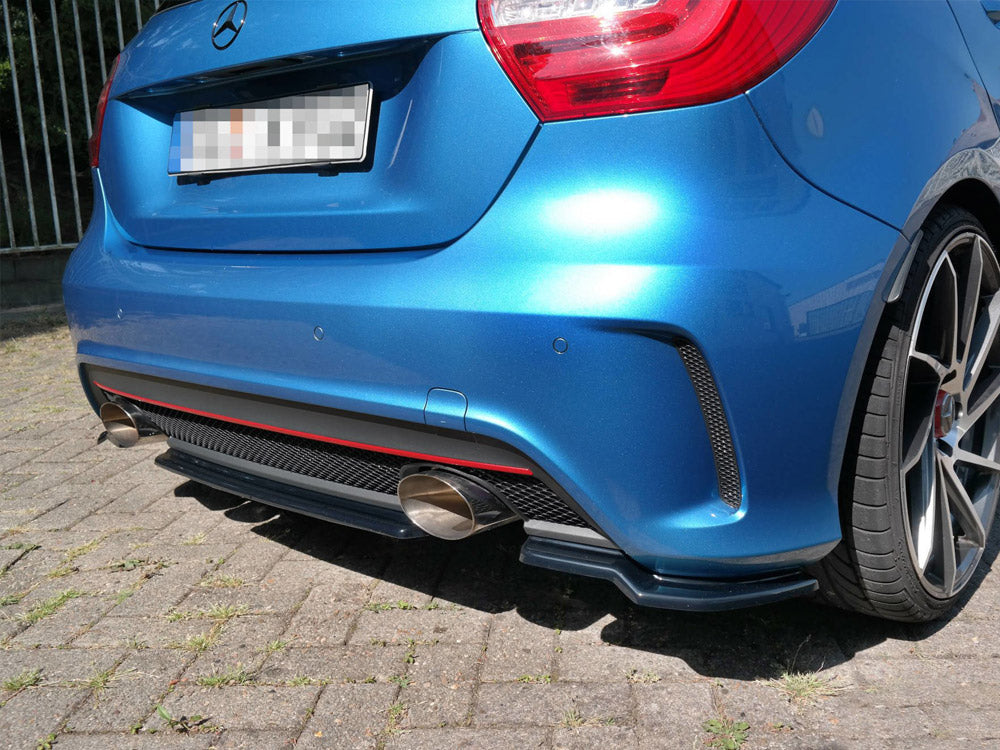 Central Rear Splitter (NO Vertical Bars) Mercedes A-class W176 Amg-line Pre-facelift (2013-2015) - Wayside Performance 