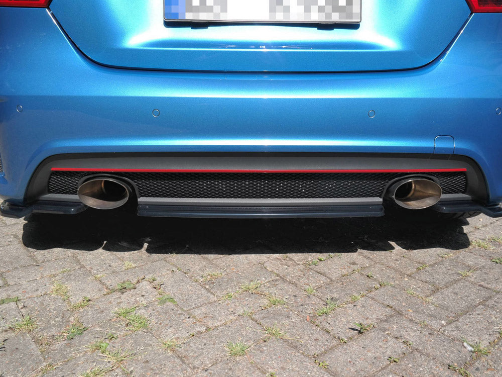 Central Rear Splitter (NO Vertical Bars) Mercedes A-class W176 Amg-line Pre-facelift (2013-2015) - Wayside Performance 