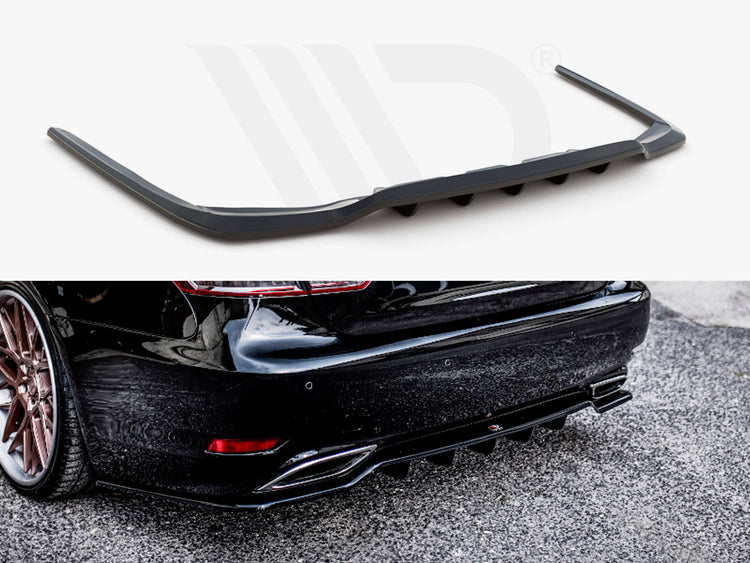 Central Rear Splitter (W/ Vertical Bars) Lexus LS MK4 Facelift (2012-2017) - Wayside Performance 