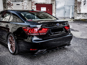 Central Rear Splitter (W/ Vertical Bars) Lexus LS MK4 Facelift (2012-2017) - Wayside Performance 