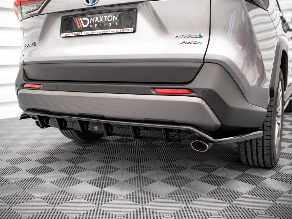 Central Rear Splitter (Vertical Bars) Toyota RAV4 MK5 (2019-) - Wayside Performance 