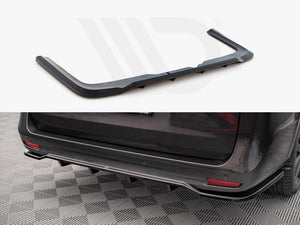 Central Rear Splitter (Vertical Bars) Mercedes V-class Amg-line W447 Facelift (2021-) - Wayside Performance 