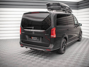 Central Rear Splitter (Vertical Bars) Mercedes V-class Amg-line W447 Facelift (2021-) - Wayside Performance 