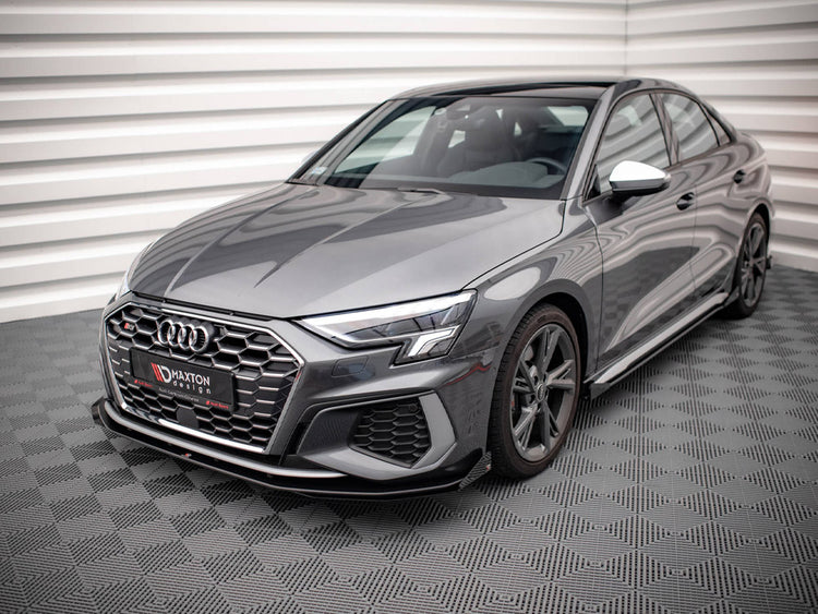 Street PRO Front Splitter V.1 (+flaps) Audi S3 / A3 S-line 8Y (2020-) - Wayside Performance 
