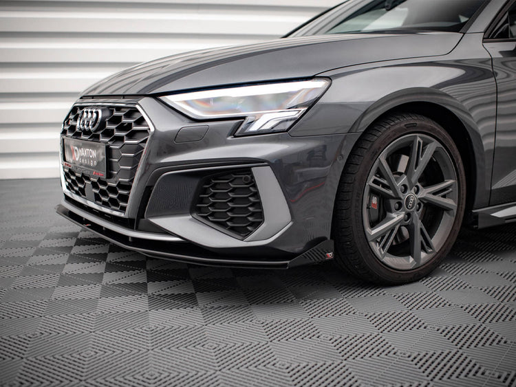 Street PRO Front Splitter V.1 (+flaps) Audi S3 / A3 S-line 8Y (2020-) - Wayside Performance 