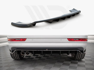 Central Rear Splitter (Vertical Bars) Audi Q3 8U Facelift (2014-2018) - Wayside Performance 