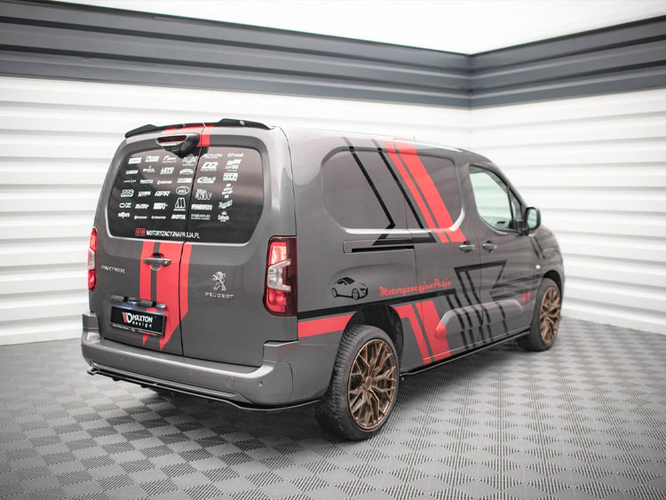Central Rear Splitter (Vertical Bars) Peugeot Partner Long Mk3 - Wayside Performance 