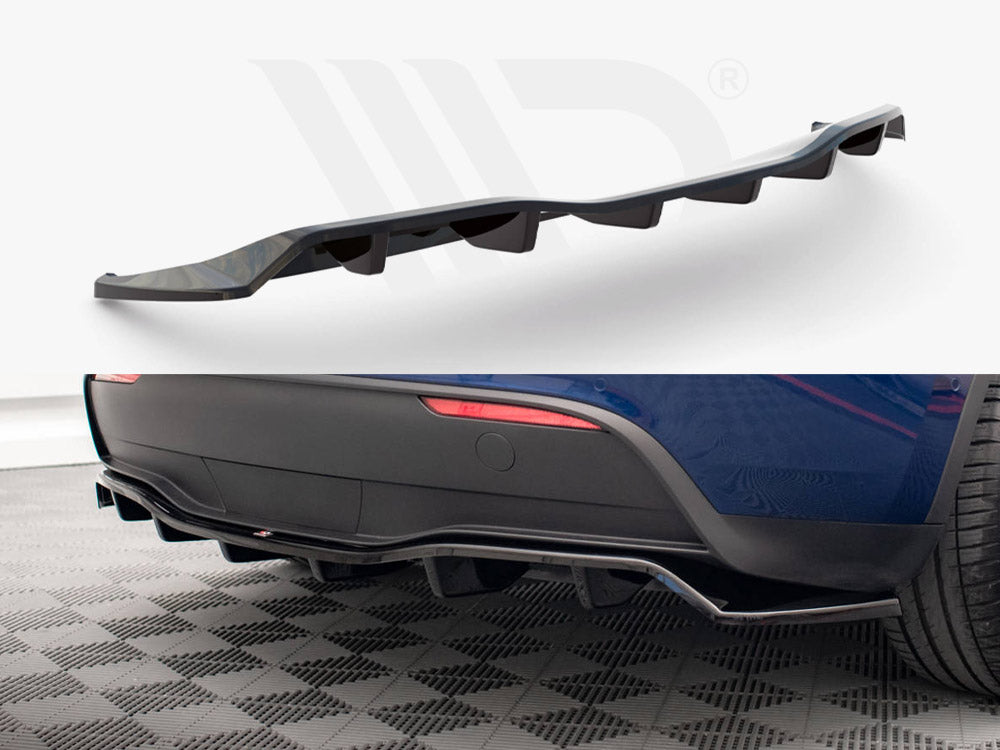 Central Rear Splitter (Vertical Bars) Tesla Model Y - Wayside Performance 
