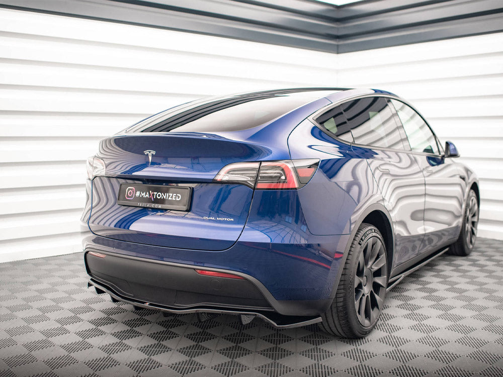 Central Rear Splitter (Vertical Bars) Tesla Model Y - Wayside Performance 