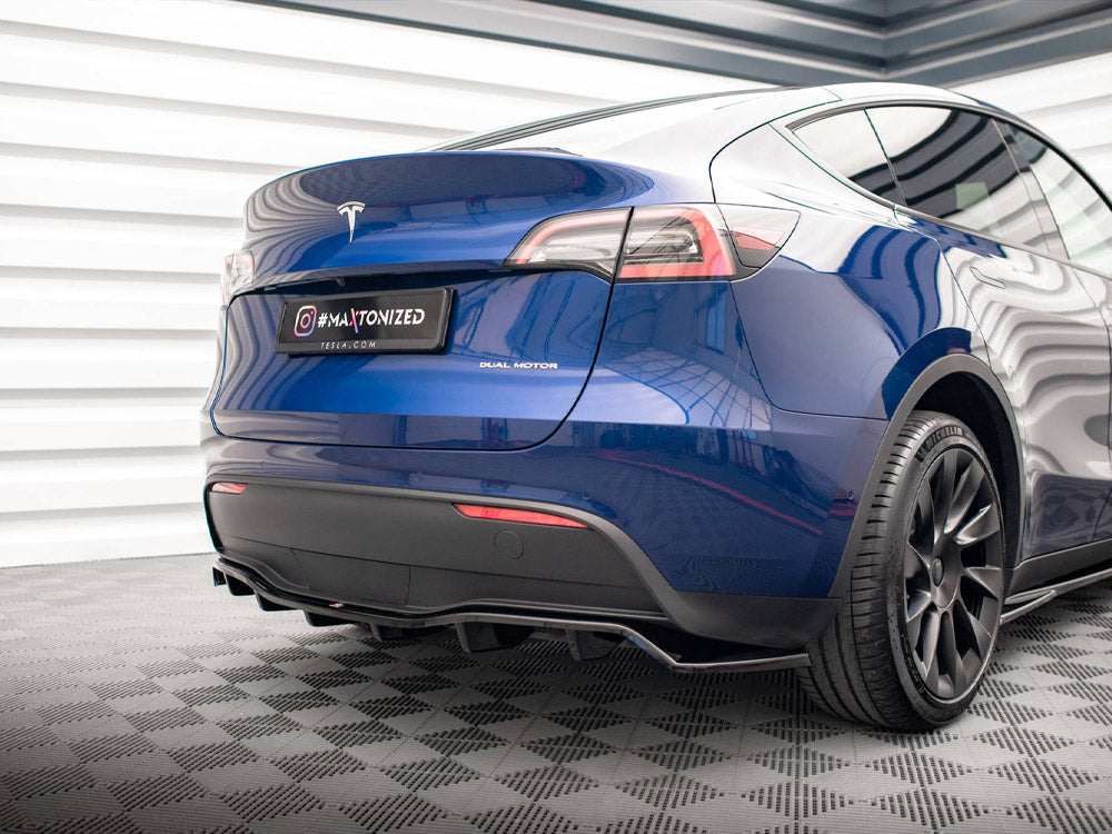 Central Rear Splitter (Vertical Bars) Tesla Model Y - Wayside Performance 