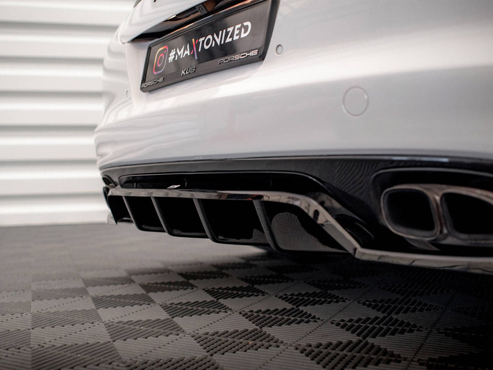 Central Rear Splitter (Vertical Bars) Porsche Panamera Turbo 970 - Wayside Performance 