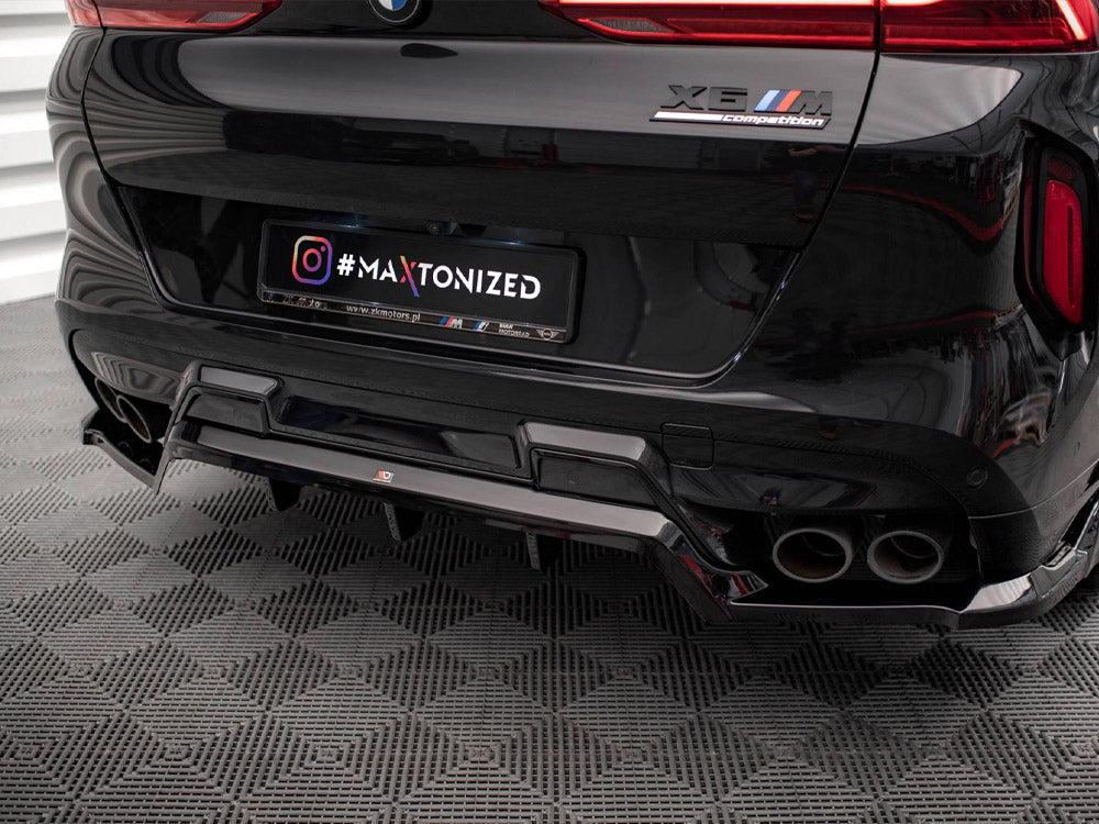 Central Rear Splitter (Vertical Bars) BMW X6 M F96 - Wayside Performance 