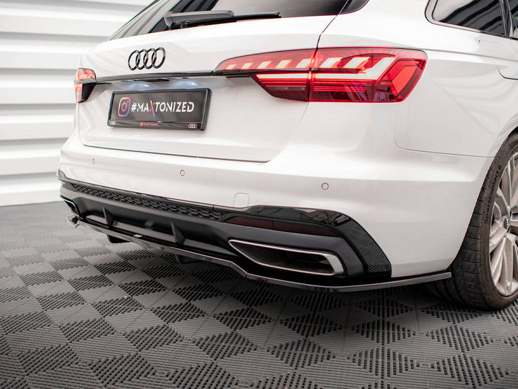 Central Rear Splitter (Vertical Bars) Audi A4 S-Line B9 Facelift - Wayside Performance 