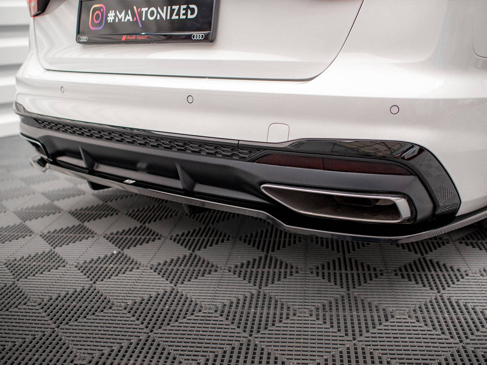 Central Rear Splitter (Vertical Bars) Audi A4 S-Line B9 Facelift - Wayside Performance 