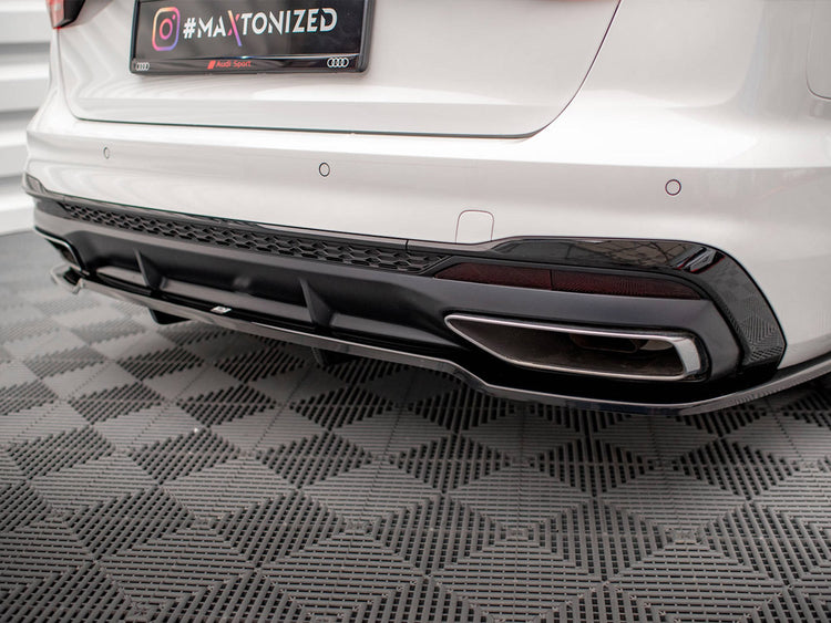 Central Rear Splitter (Vertical Bars) Audi A4 S-Line B9 Facelift - Wayside Performance 