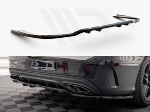 Central Rear Splitter (Vertical Bars) Mercedes C AMG Line W205 Facelift - Wayside Performance 