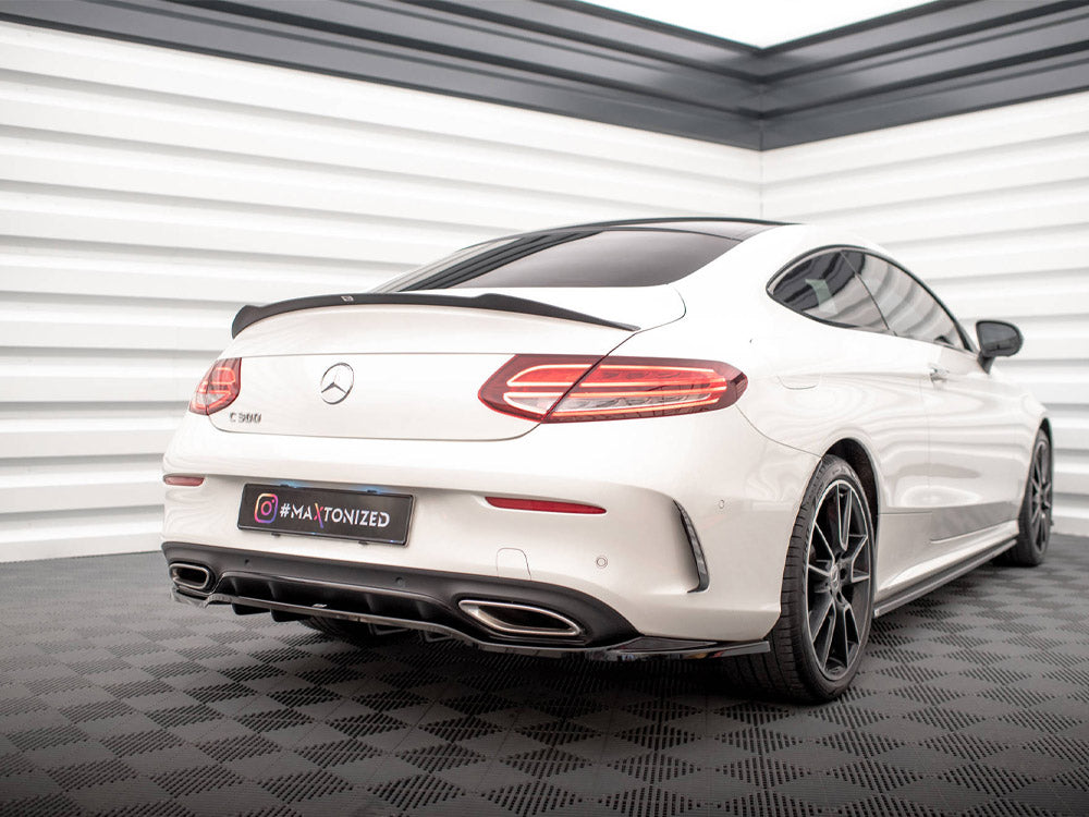 Central Rear Splitter (Vertical Bars) Mercedes C Coupe AMG-Line C205 Facelift - Wayside Performance 