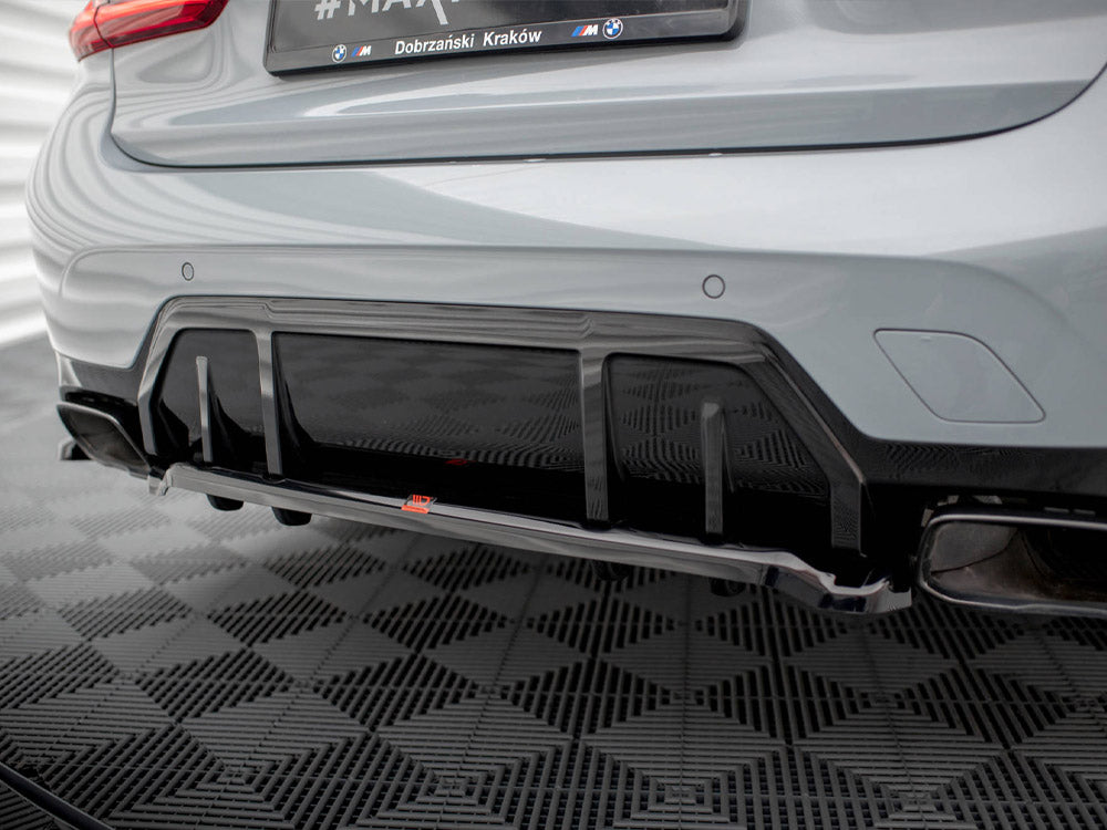 Central Rear Splitter (Vertical Bars) V.1 BMW M340i G20 / G21 Facelift - Wayside Performance 