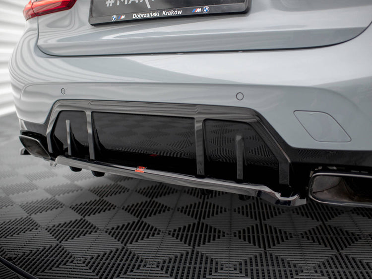 Central Rear Splitter (Vertical Bars) V.1 BMW M340i G20 / G21 Facelift - Wayside Performance 